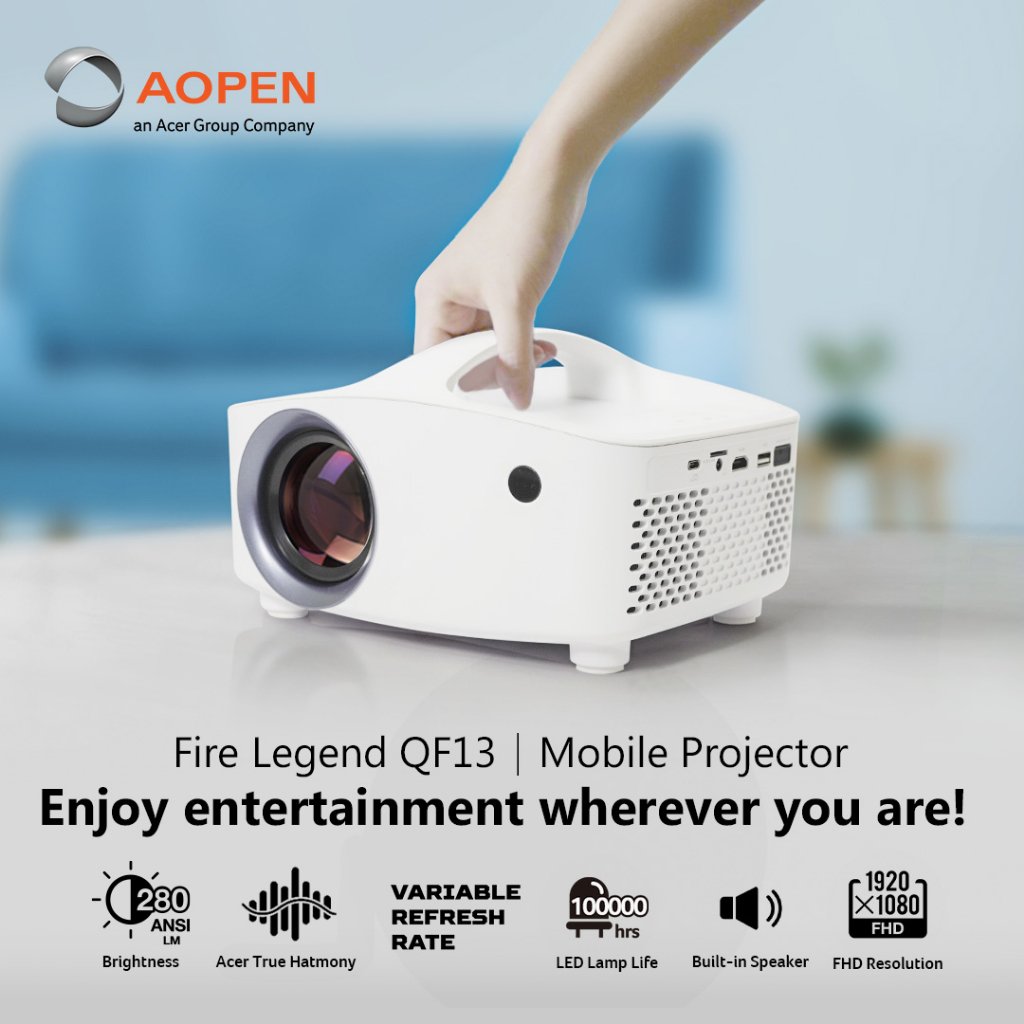 Acer Aopen Fire Legend QF13 Portable Mini LED DLP WIFI /Wireless | Built-in Bluetooth Projector - Image 4