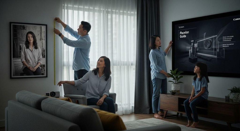 projector screen living room